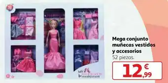 Alcampo Mega conjunto muñecas vestidos y accesorios oferta