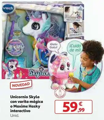 Alcampo Unicornio skyla con varita mágica o maxime hasky interactivo oferta