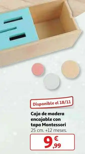 Alcampo Caja de madera encajable con tapa montessori oferta