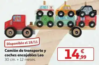 Alcampo Camión de transporte y coches encajables leo oferta
