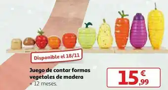 Alcampo Juego de contar formas vegetales de madera oferta