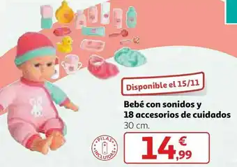 Bebé con sonidos y 18 accesorios de cuidados