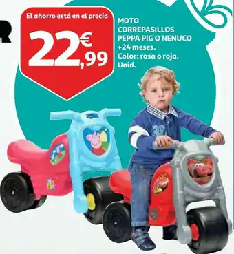 Alcampo Moto correpasillos peppa pig o nenuco oferta