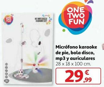 Alcampo Micrófono karaoke de pie, bola disco, mp3 y auriculares oferta