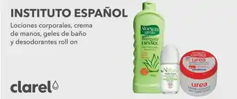 Clarel Lociones corporales, crema demanos, geles de baño y desodorantes roll on instituto español oferta