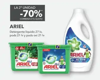 Clarel Detergente líquido 27 lv, pods 21 lv y pods oxi 21 lv ariel oferta