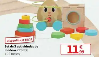 Set de 3 actividades de madera infantil
