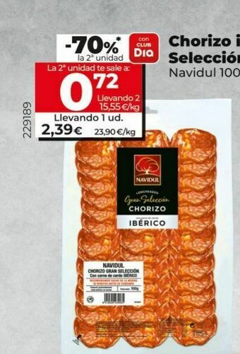 Dia Chorizo ibérico gran selección en lonchas l 100 g oferta