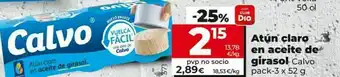Dia Atún claro en aceite de girasol calvo pack 3 x 52 g oferta