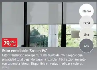 Bauhaus Estor enrollable 'screen 1%' oferta