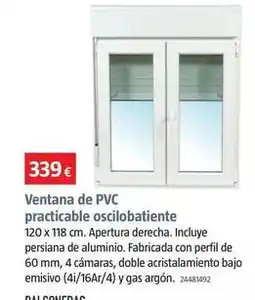 Bauhaus Ventana de pvc practicable oscilobatiente oferta