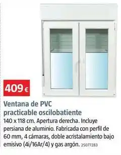 Bauhaus Ventana de pvc practicable oscilobatiente oferta