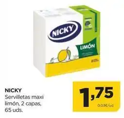 Alimerka Nicky - servilletas maxi limon , 2 capas oferta