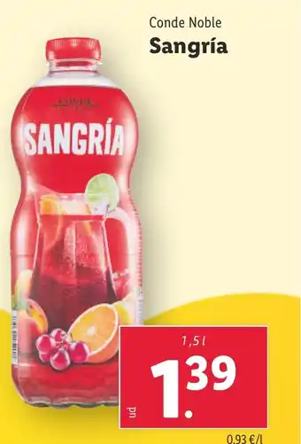 Lidl Conde Noble Sangría oferta