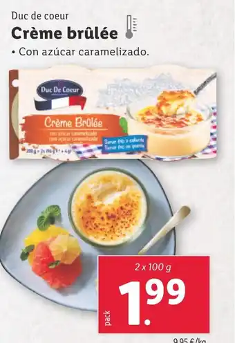 Lidl Duc de coeur Crème brûlée oferta