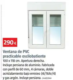 Bauhaus Ventana de PVC practicable oscilobatiente oferta