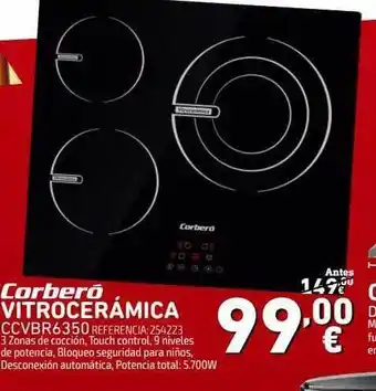 Tiendas Electrón Corberó Vitrocerámica oferta