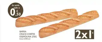 Cash Ecofamilia Barra Cinco Cortes S/Semolina 270g oferta