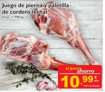Cash Ecofamilia Juego de pierna y paletilla de cordero lechal oferta