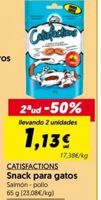 Hiper Usera Catisfactions Snack para gatos 65g oferta