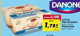 Hiper Usera Danone Flan de queso 4 x 100g oferta