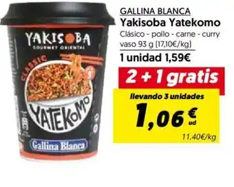 Hiper Usera Gallina Blanca Yakisoba Yatekomo 93g oferta