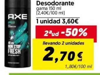 Hiper Usera Axe Desodorante 150ml oferta