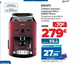 Carrefour KRUPS Cafetera espresso superautomática EA8107 Roma oferta