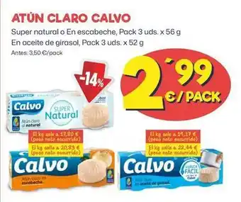 AhorraMas Calvo - atún claro oferta