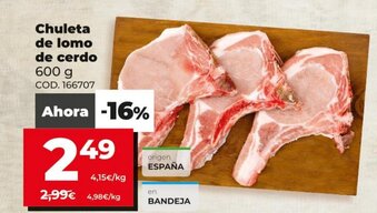 Dia Chuleta de lomo de cerdo 600g oferta