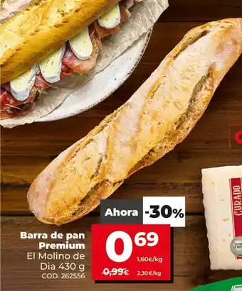 Dia Barra de pan Premium El Molino de Dia 430g oferta