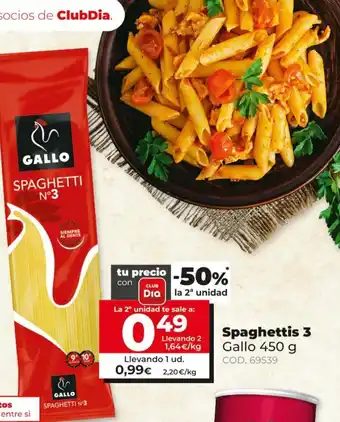 Dia Spaghettis 3 Gallo 450g oferta
