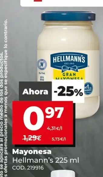 Dia Mayonesa Hellmann's 225ml oferta