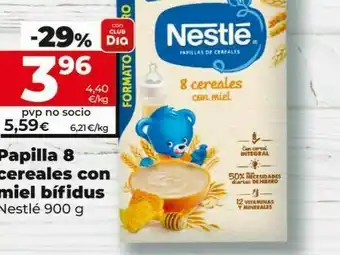 Maxi Dia Papilla 8 cereales con miel bífudus nestlé 900 g oferta