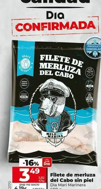 Dia Filetes de merluza del cabo sin piel dia mari marinera 600 g oferta