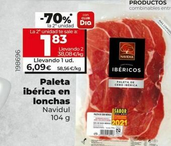 Dia Paleta ibérica en lonchas navidul 104 g oferta
