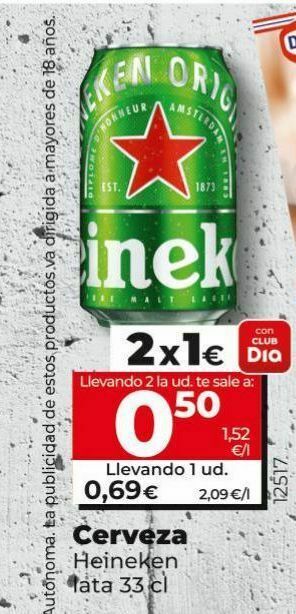 Dia Cerveza heineken lata 33 cl oferta