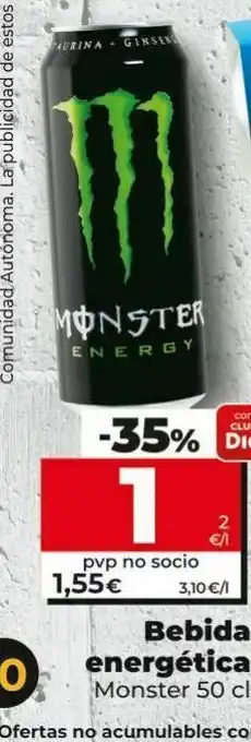Bebida energética monster 50 cl