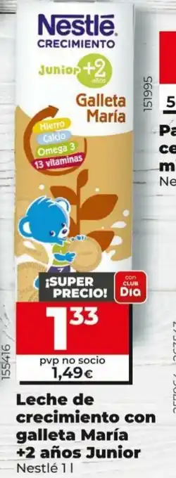 Maxi Dia Nestlé Leche de crecimiento con galleta Maria + 2 años Junior oferta