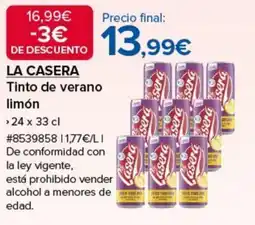 Costco LA CASERA Tinto de verano limón oferta