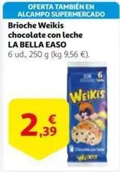 Alcampo La bella easo - brioche weikis chocolate con leche oferta