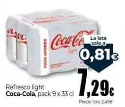 Unide Market Refresco light Coca-Cola, pack 9 x 33 cl oferta