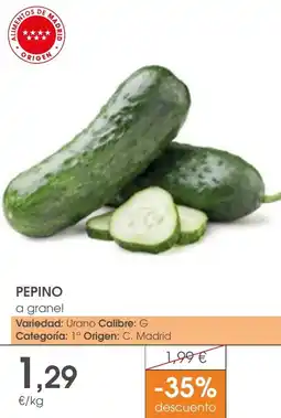 Supermercados Plaza PEPINO oferta