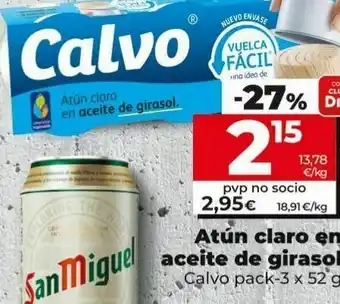 Font Vella Atún claro en aceite de girasol calvo pack 3 x 52 g oferta