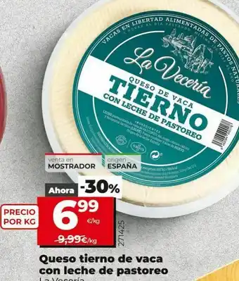 Font Vella Queso tierno de vaca con leche de pastoreo la vecería oferta