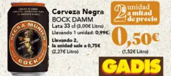 Gadis Cerveza Negra BOCK DAMM oferta