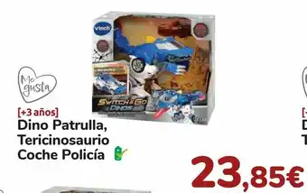 Carrefour Dino patrulla, tericinosaurio coche policía oferta