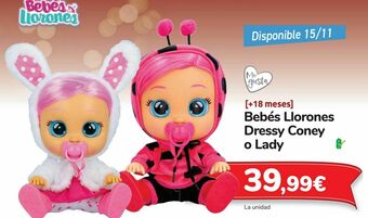 Carrefour Bebés llorones dressy coney o lady oferta