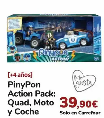 Carrefour Pinypon action pack: quad, moto y coche oferta