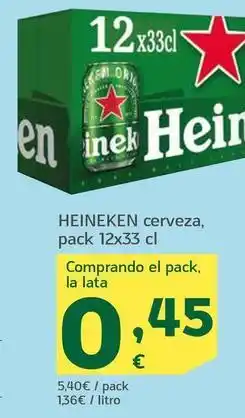 HiperDino Heineken - cerveza oferta